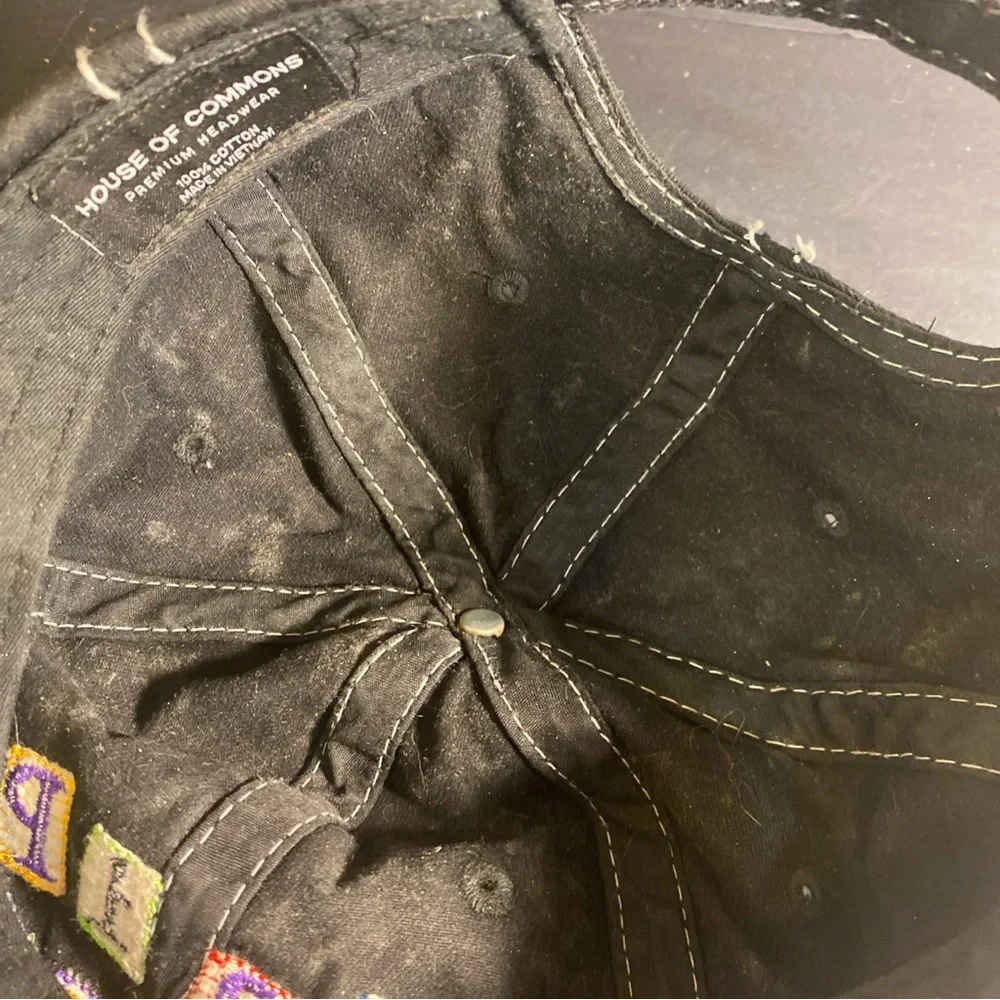 House Of Commons‎ “Drip Hard” Adjustable Hat Distressed OSFM Patchwork Nos